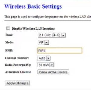 configurar SSID wireless basic settings