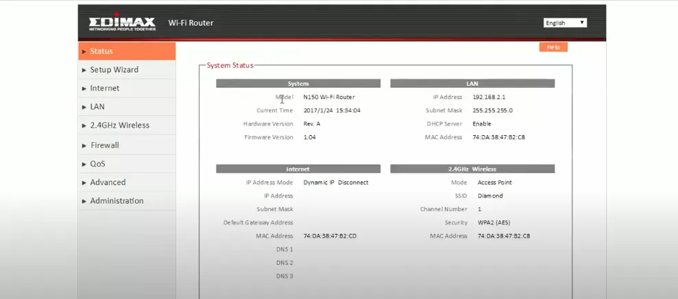 Iniciar sesión Router Edimax 1 1